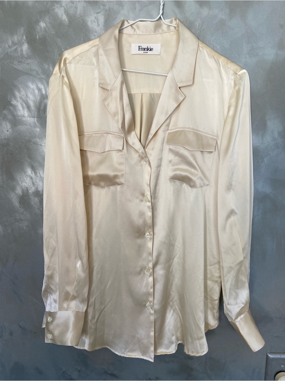 Frankie Shop Ivory Silk Blouse